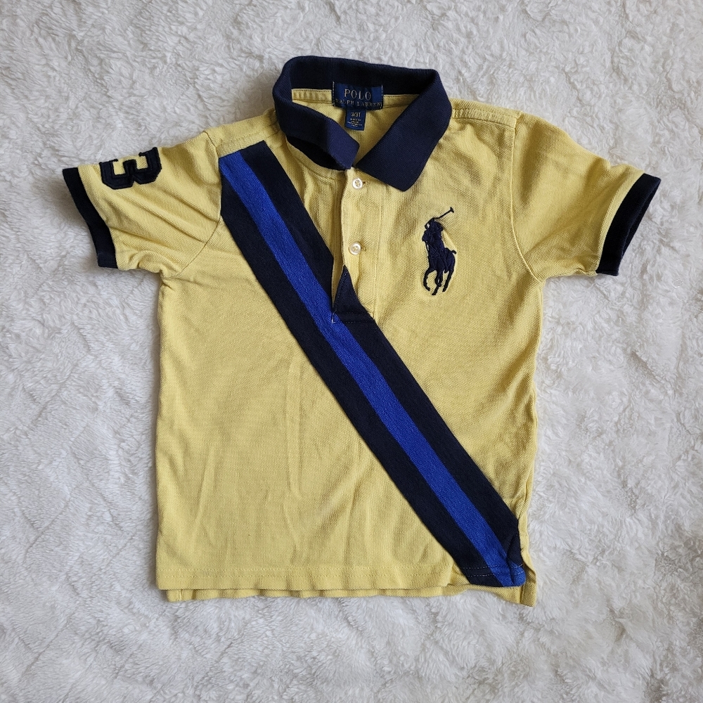 Polo Ralph Lauren yellow and blue toddler polo t shirt Size 3/3T
